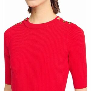 Sandro Short Sleeve Rib Knit Sweater Size XS